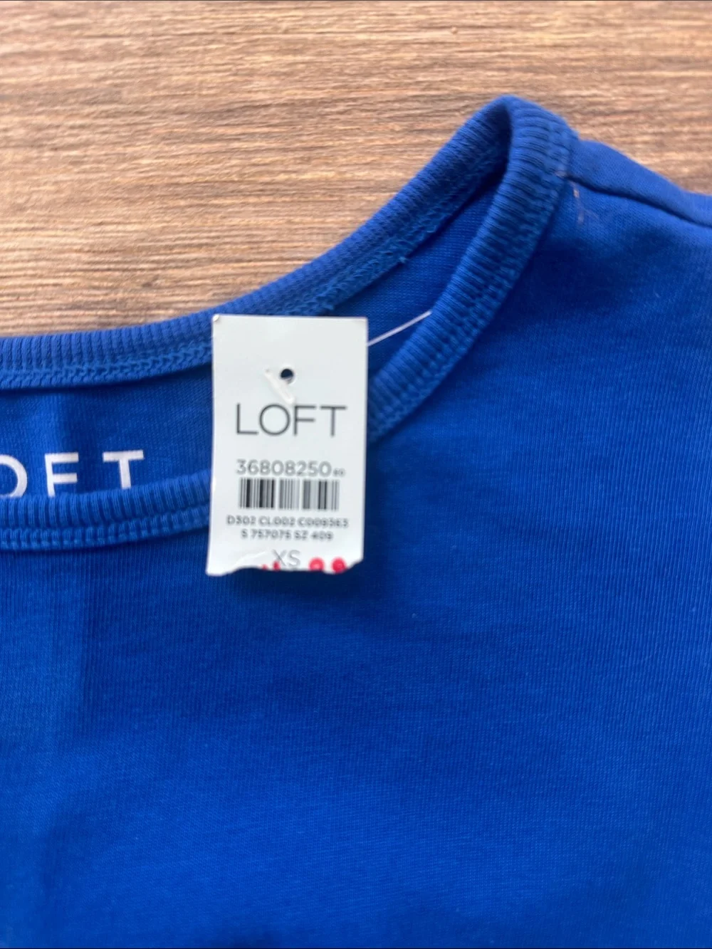 NEW LOFT Cobalt Blue Sleeveless Side-Ruched Tank XSP